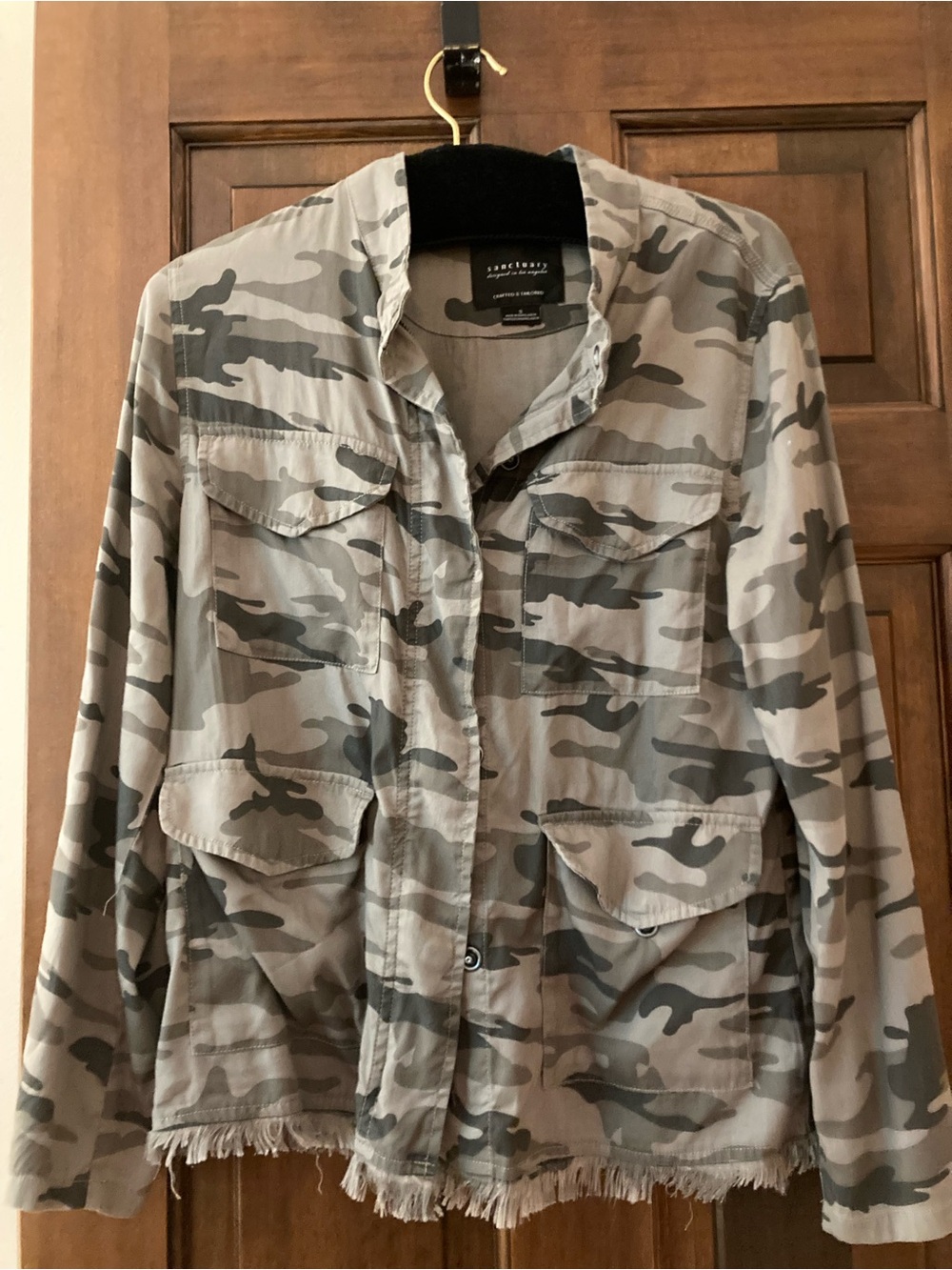 Sanctuary Gray and Olive Camo Utility Jacket